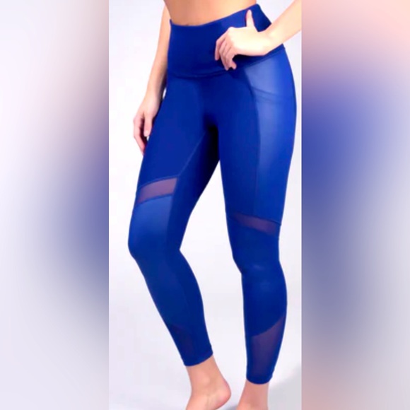 90 degree cobalt blue workout pants, leggings, yoga, blue athletic pants - Picture 1 of 6